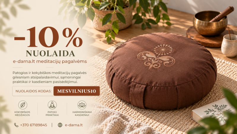 -10 % nuolaida patogioms ir kokybiškoms meditacijų pagalvėms